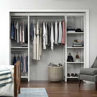 CLOSETS By LIBERTY 91 in. W White Adjustable Tower Wood Closet System with 9 Shelves HS7SP60-RW-08