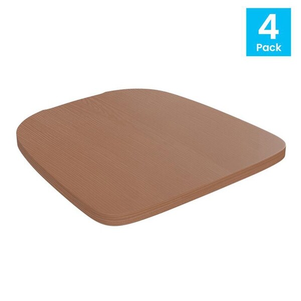 Flash Furniture Poly Resin Wood Square Seat with Metal Barstools Teak - 13.75