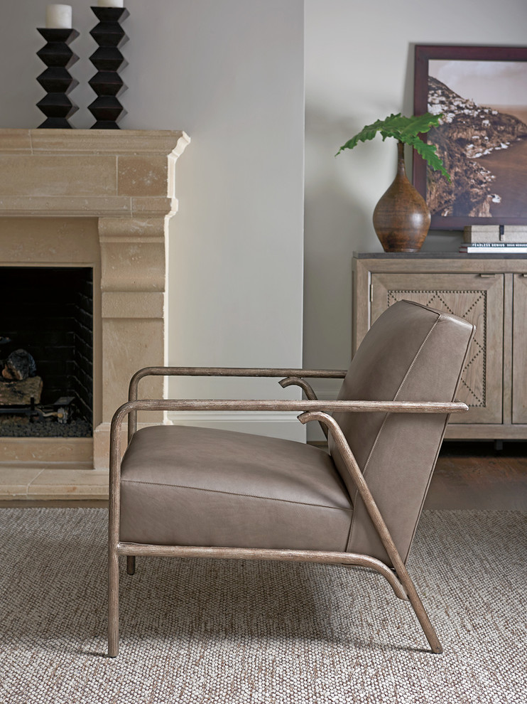 Griffen Leather Chair   Midcentury   Armchairs And Accent Chairs   by Lexington Home Brands  Houzz