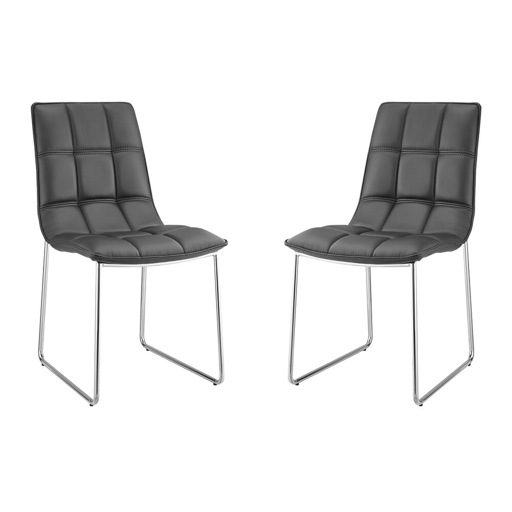 Casabianca Home Leandro Set of 2 Dining Chair in Black PU Leather