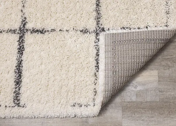 Rondo 5 x 8 Block Cream Gray Shag Rug