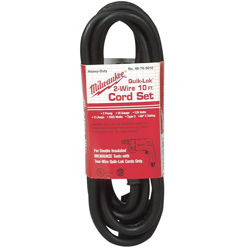 Milwaukee 10 ft. 2-Wire Quik-Lok Cord 48-76-5010 from Milwaukee