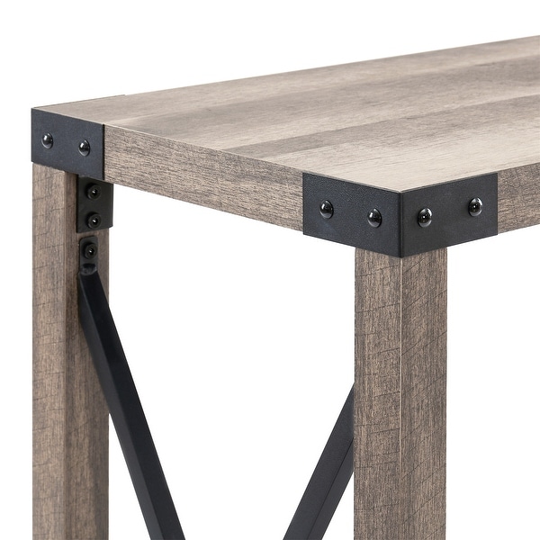 Farmhouse Entry Table， Industrial Sofa Table with 2 Tier Console Table