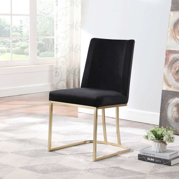 Velvet Upolstered Side Dining Chairs(Set of 2)