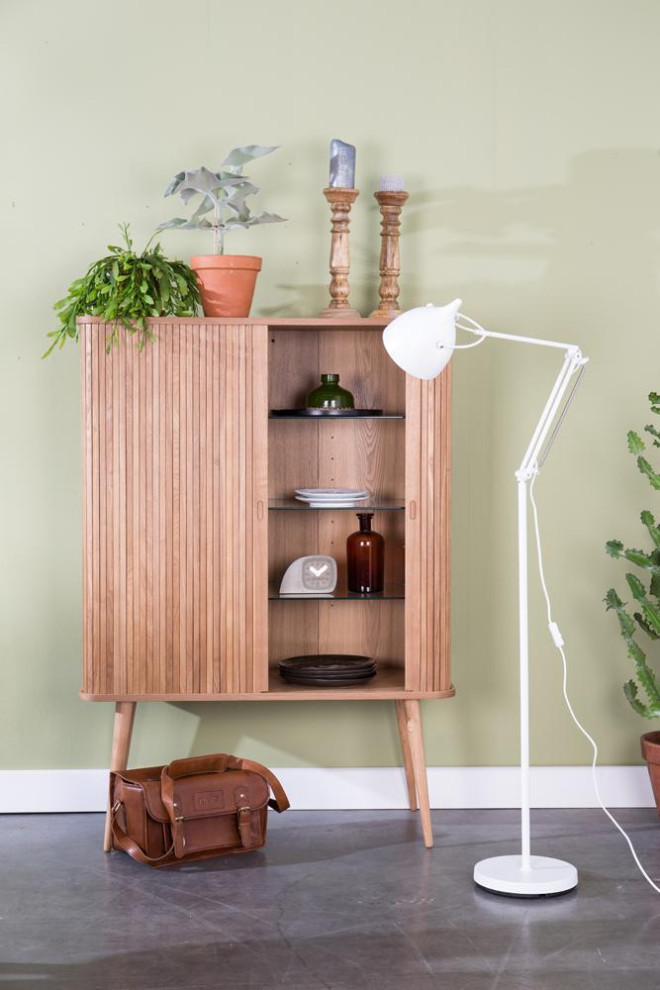 Tambour Sliding Doors Cabinet  Zuiver Barbier   Midcentury   Accent Chests And Cabinets   by Luxury Furnitures  Houzz