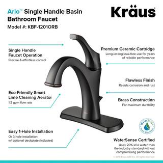 KRAUS Arlo Single Hole Single Handle Bathroom Faucet in Oil Rubbed Bronze KBF-1201ORB