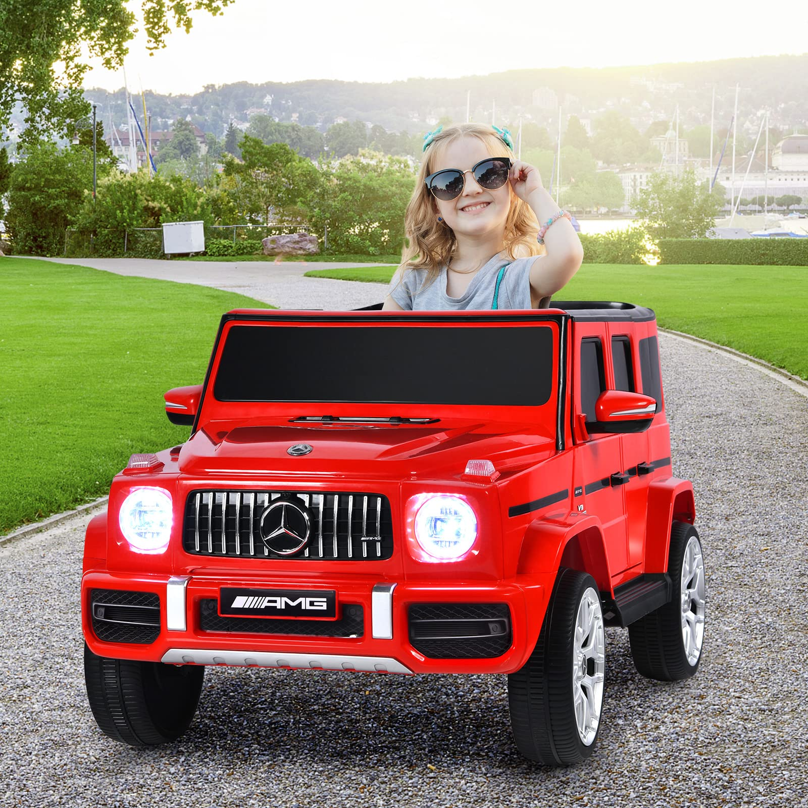 Costzon Ride on Car, 12V Licensed Mercedes-Benz G63 Battery Powered Vehicle w/ Remote Control