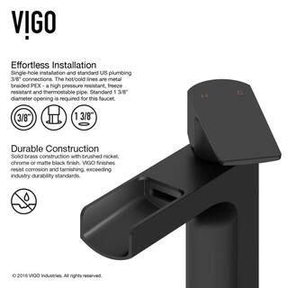 VIGO Ileana Single Handle Single-Hole Bathroom Faucet in Matte Black VG01042MB