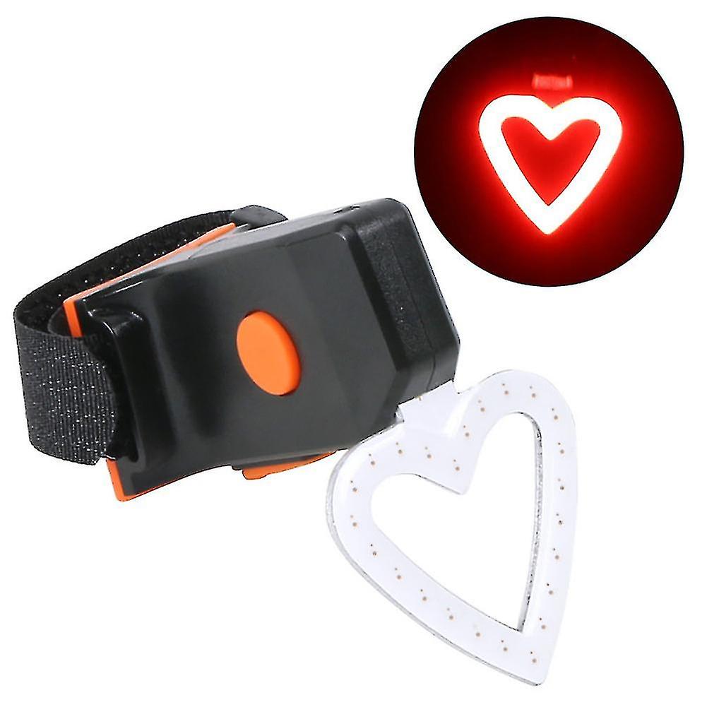 Creative High-brightness Led Seat Back Heart Round Shaped Safety Warning Bike Taillight Ip63 Waterproof 5 Modes Cycling Mountain Bike Tail Light