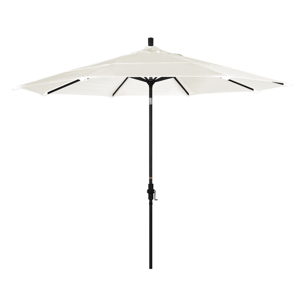California Umbrella 11 Foot Round Aluminum  Crank Open Collar Tilt Patio Umbrella  Sunbrella Fabric