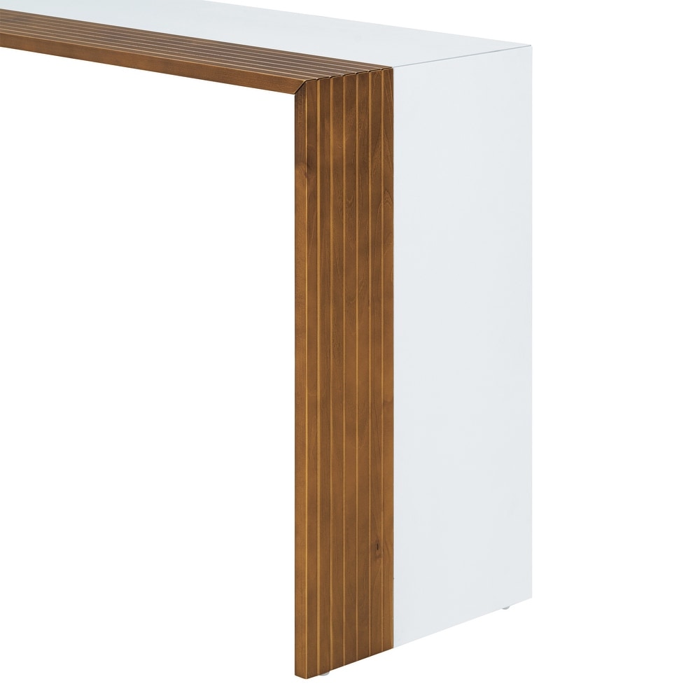 Modern Console Tables with 2 Color Blocked  Wood Extra Long Entryway Table Accent Sofa Table for Hallway Living Room