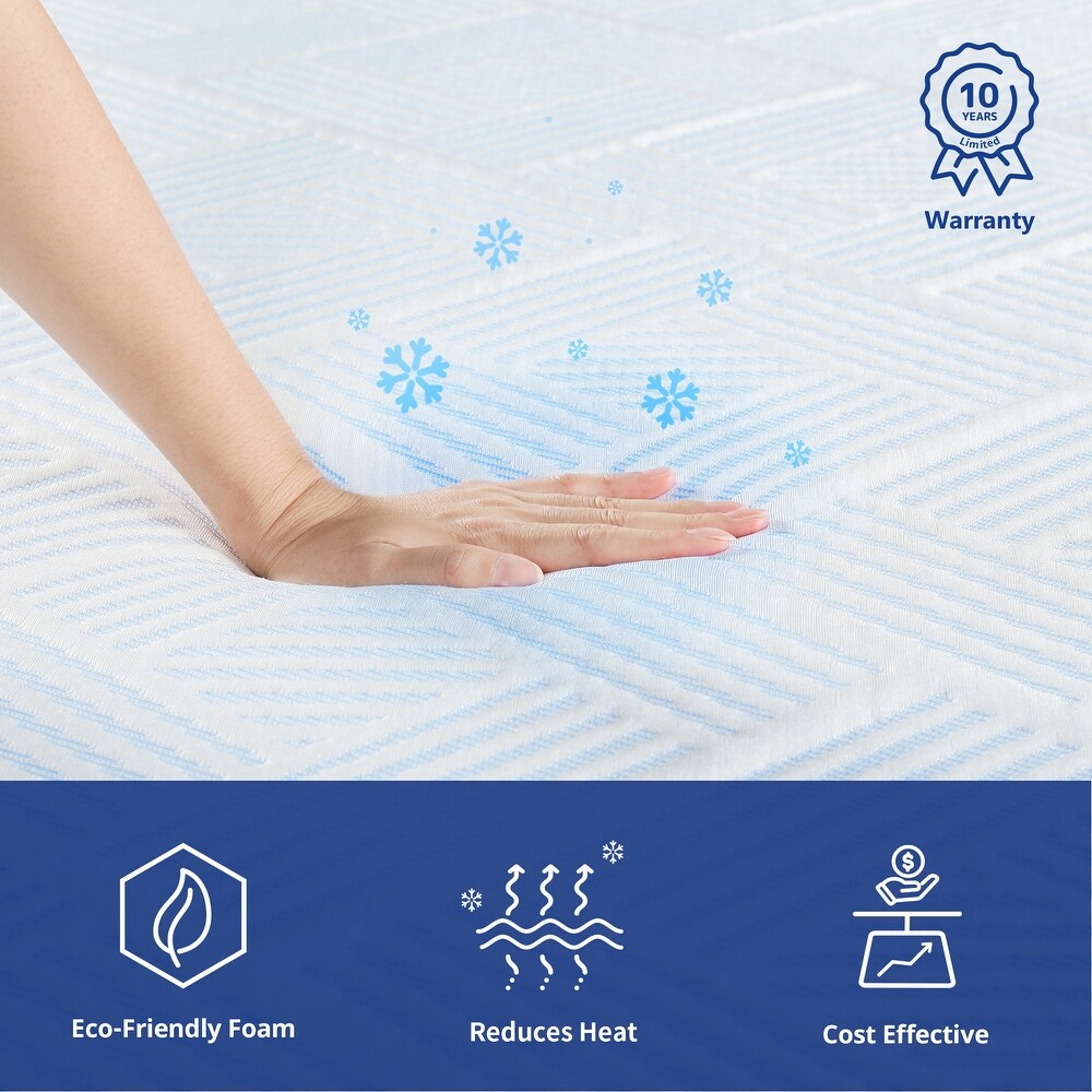 Sleeplanner 10 Inch Cool Plus Gel Memory Foam Mattress