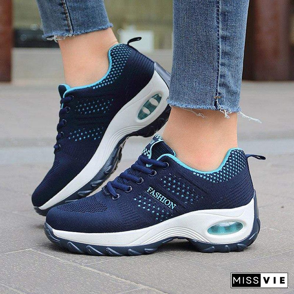 Women Platform Shoes Breathable Lightweight Sneakers For Cushion Woman