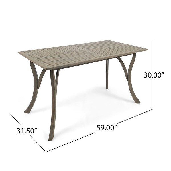 59Inch Rectangular Wood Patio Table for Outdoor Dining