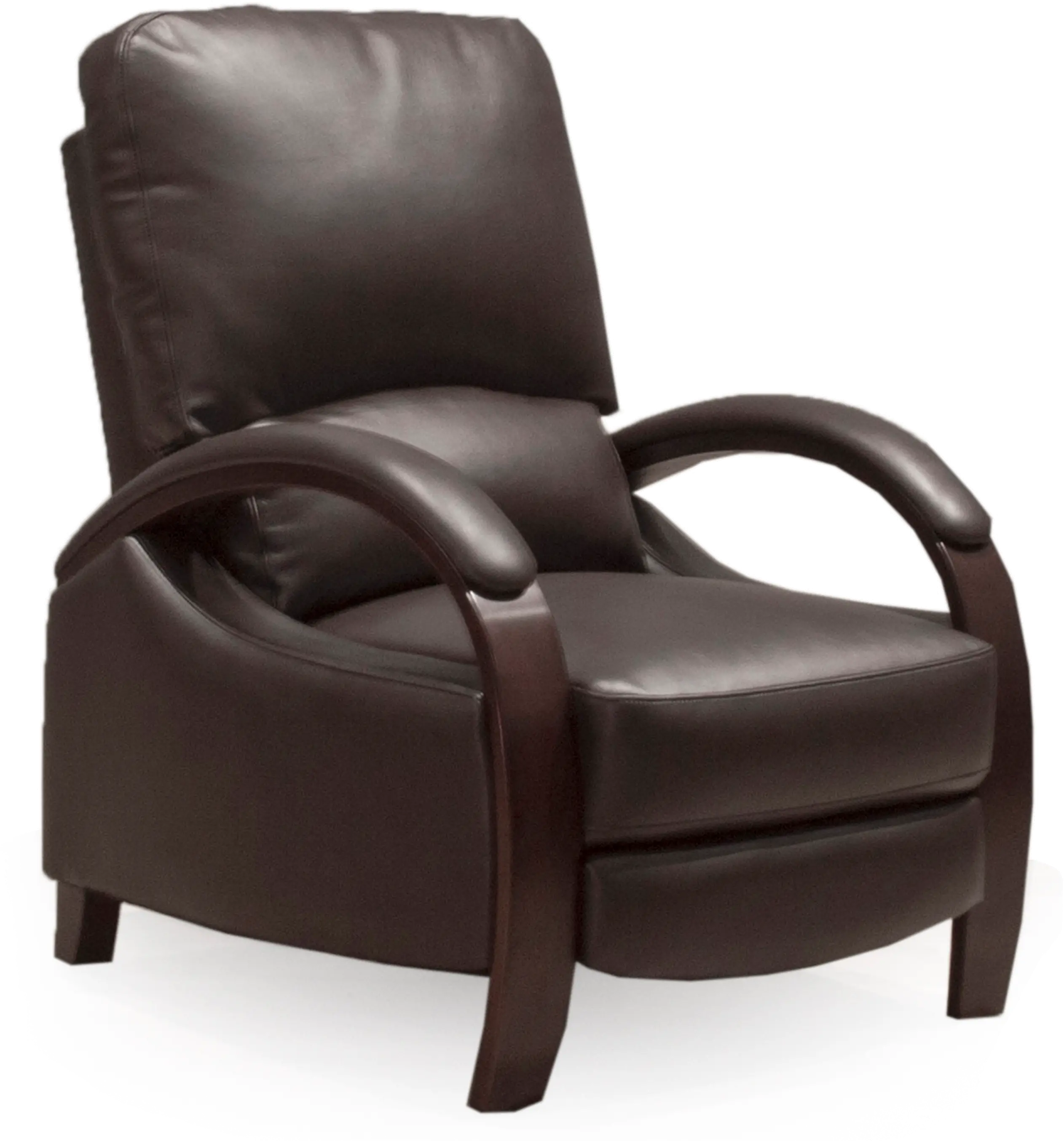 Larue Espresso Brown Push Back High Leg Recliner