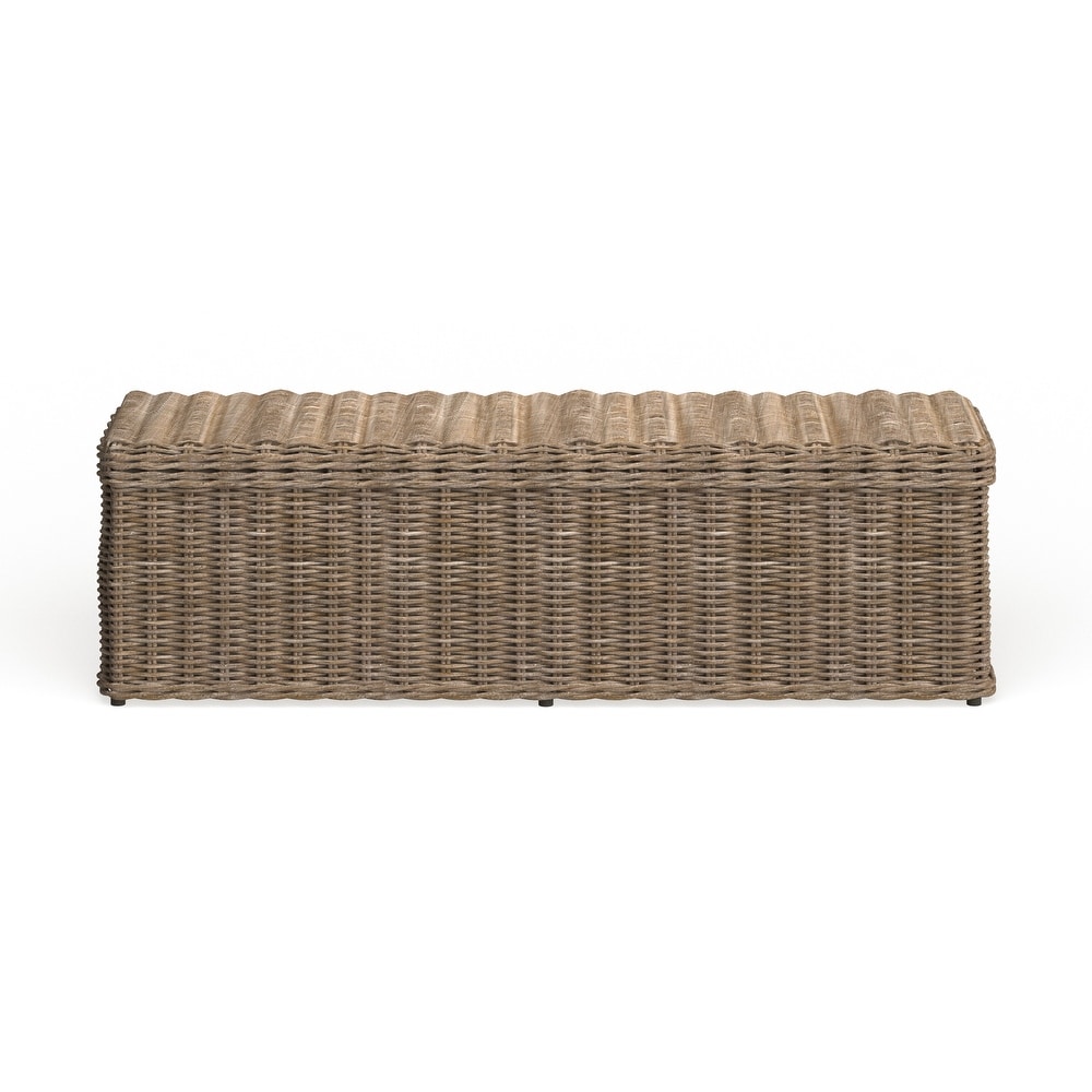 SAFAVIEH Caius Grey Natural Rattan Storage Trunk   63\