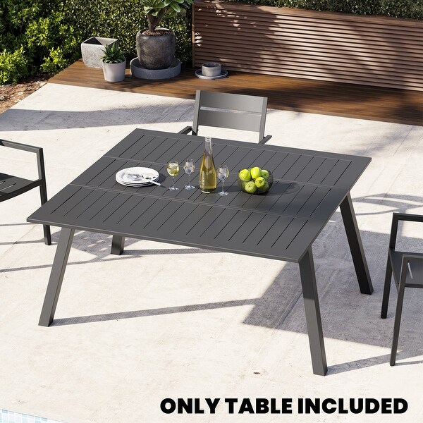 Black Outdoor Expandable Aluminum Dining Table