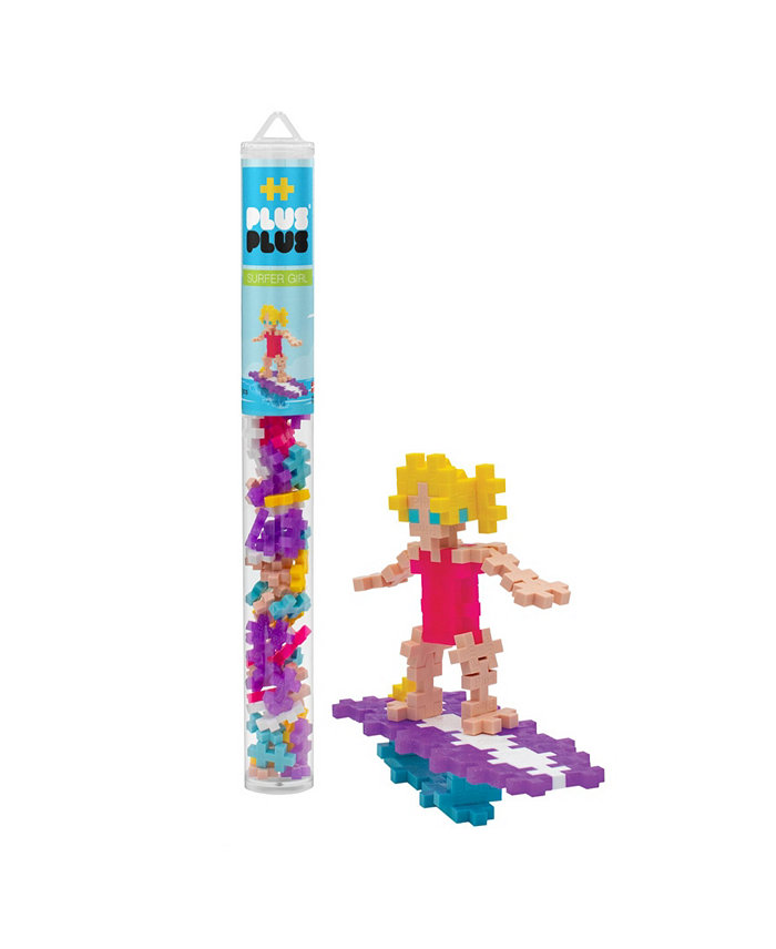 Plus-Plus Mini Building Toy In Tube Surfer Girl 70 Pieces