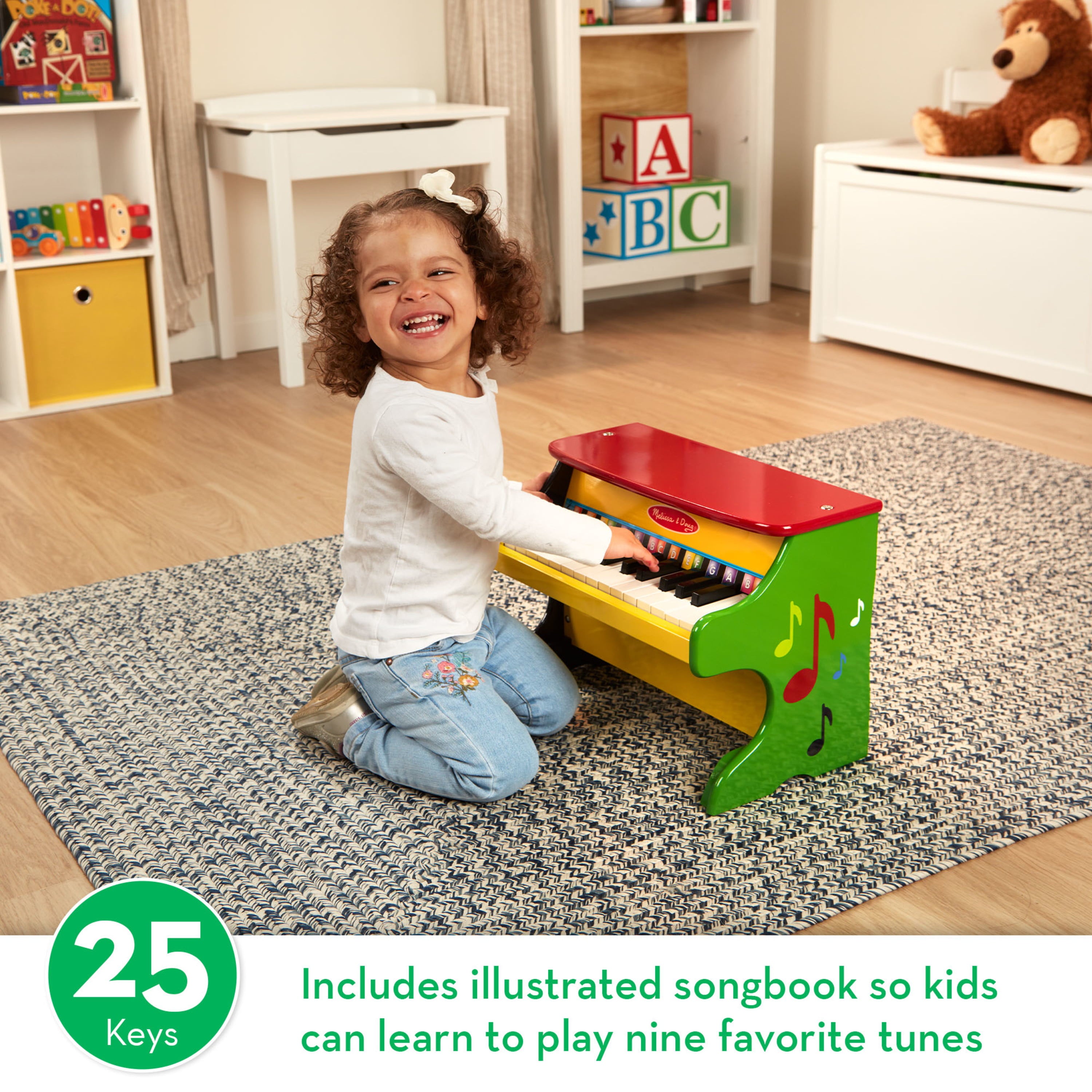 Melissa and Doug Learn-To-Play Toy Piano With 25 Keys and Color-Coded Songbook