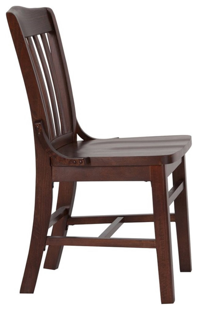 Flash Furniture Hercules Dining Side Chair in Walnut   Transitional   Dining Chairs   by Homesquare  Houzz