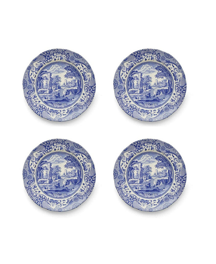 Spode Blue Italian Luncheon Plate Set 4