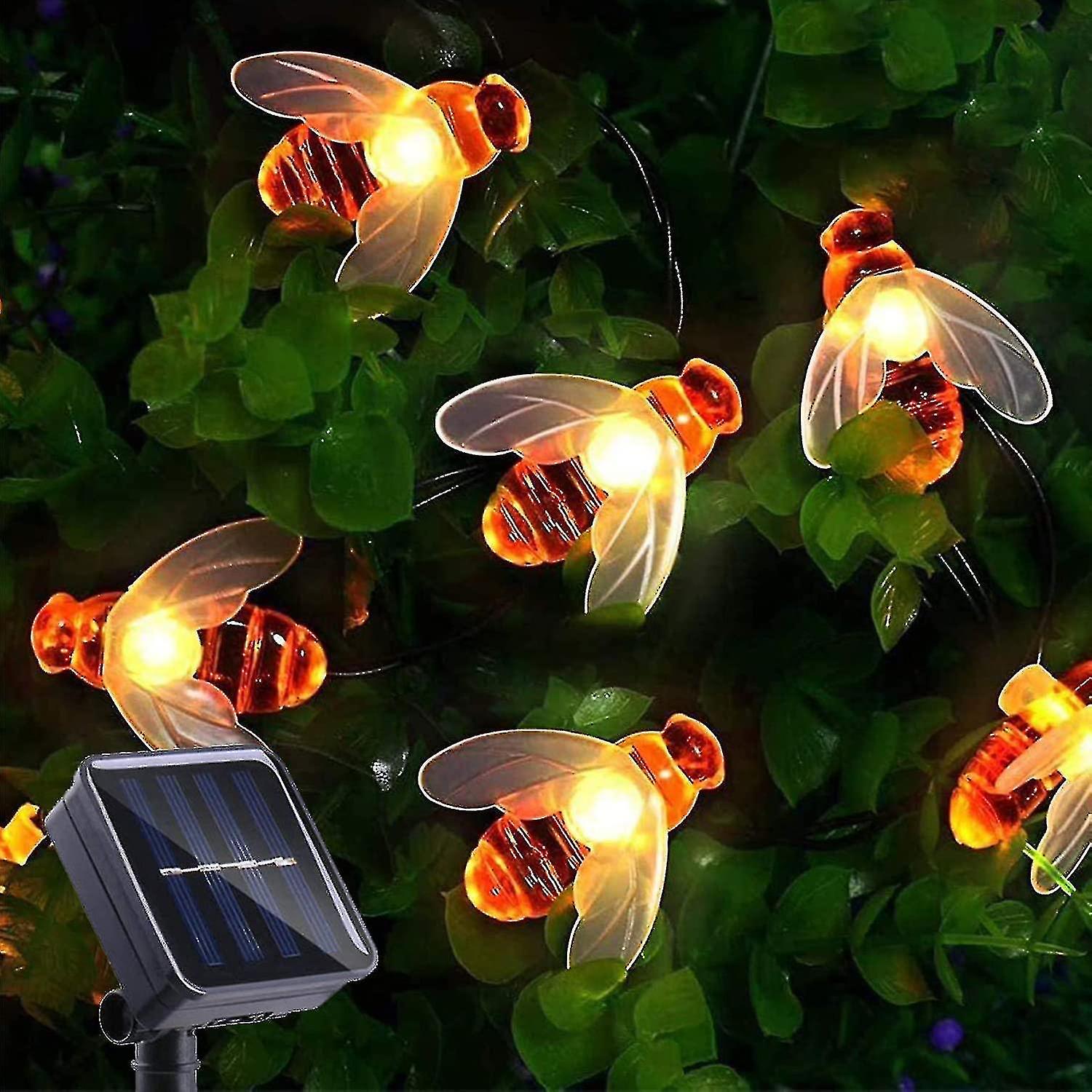 Wabjtam Solar String Lights Bees 30led Outdoor Fairy Lights Waterproof Indoor Garden Patio Christmas