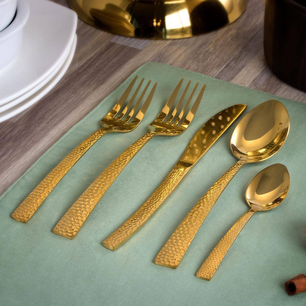 MegaChef Baily 20-Piece Gold Stainless Steel Flatware Set (Service for 4) 985112456M