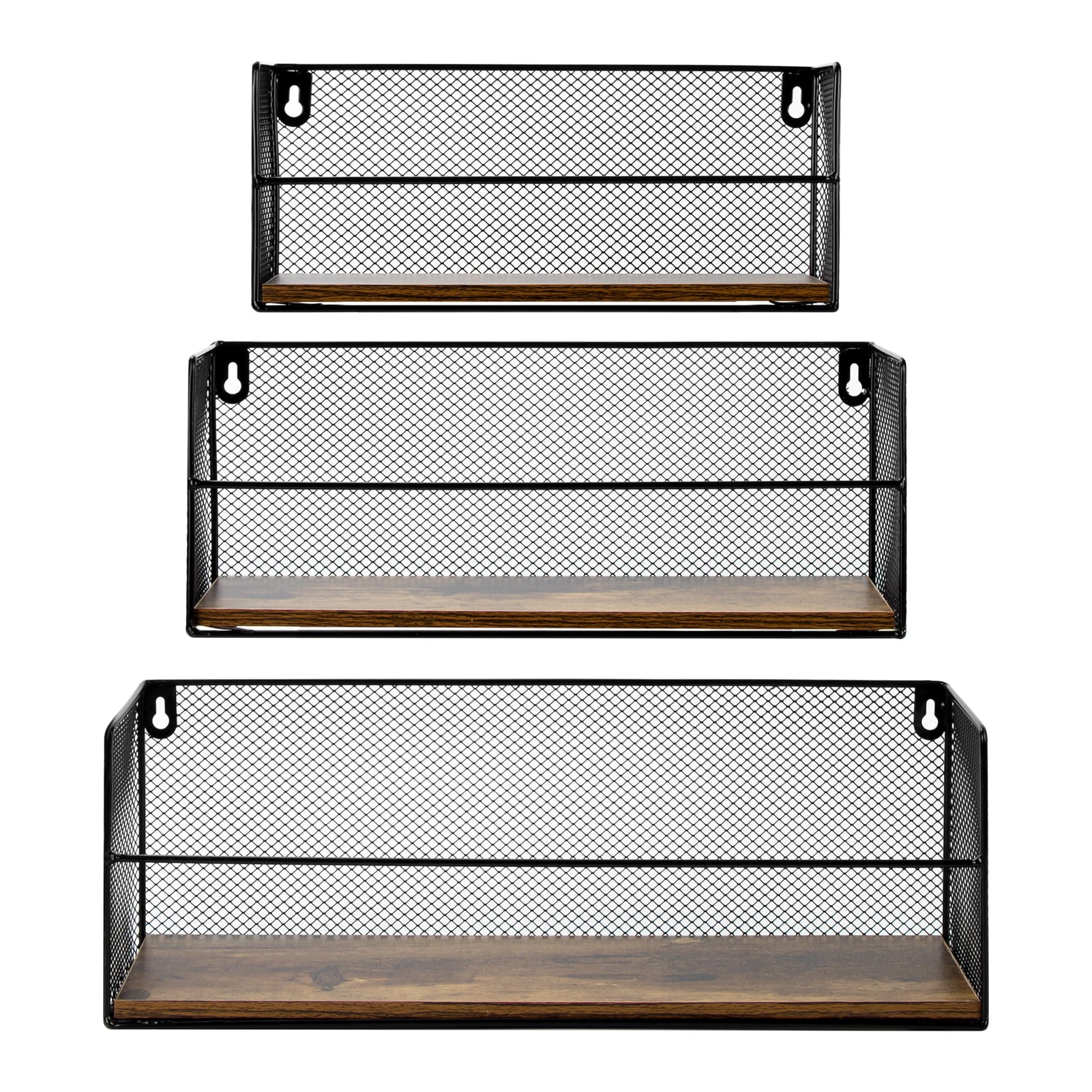 Wall Shelf Set of 3 for Bedroom, Metal Floating Shelves for Living Room, Bathroom, Kitchen