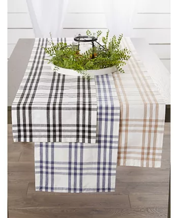 Design Imports Plaid Table Runner 14 x 72