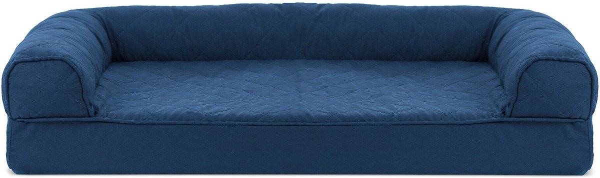 FurHaven Quilted Cooling Gel Bolster Cat and Dog Bed w/Removable Cover