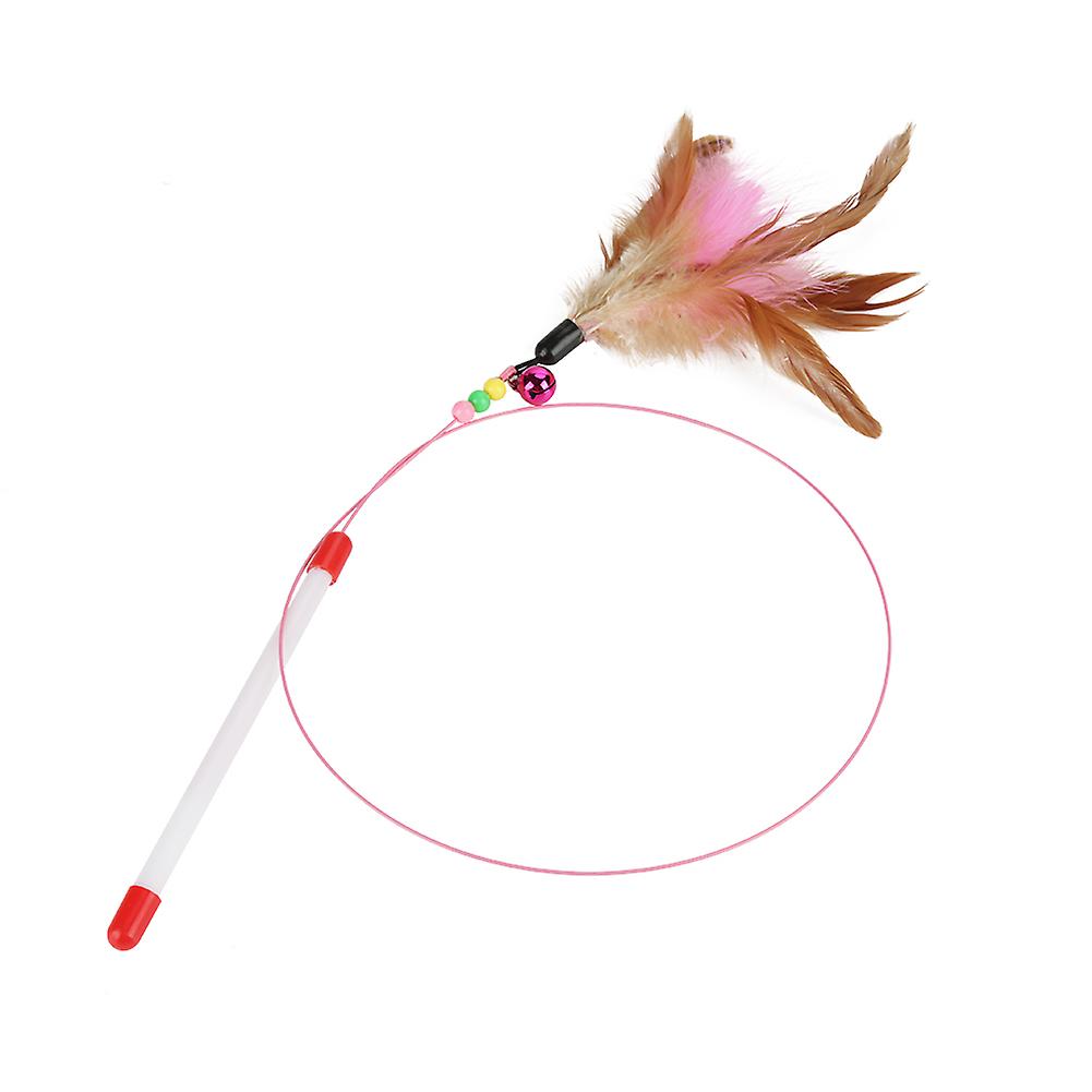 Funny Cat Kitten Pet Play Toy Teaser Feather Wire Chaser Wand Beads