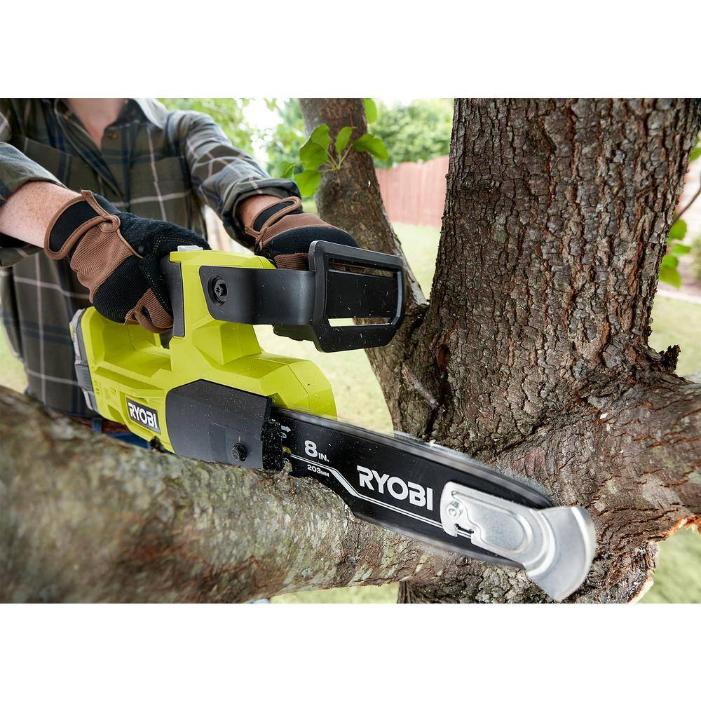 RYOBI ONE+ 18V 8 in. Battery Pruning Chainsaw (Tool Only) P5452BTL