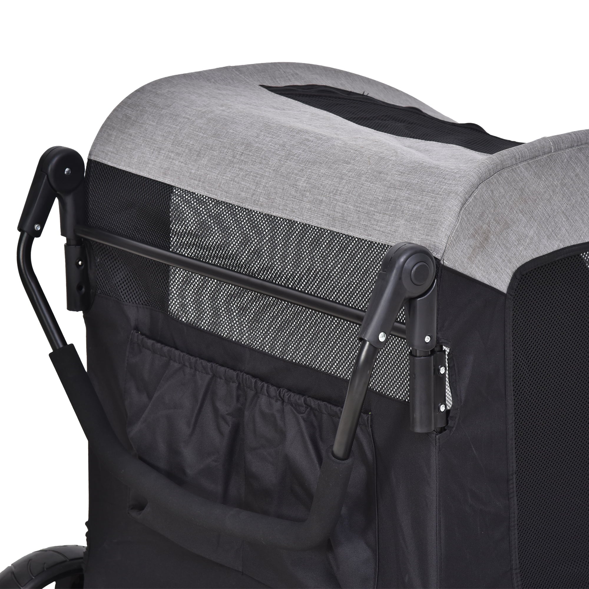 PawHut Foldable Dog Stroller with Storage Pocket， Oxford Fabric for Medium or Large Size Dogs， Grey