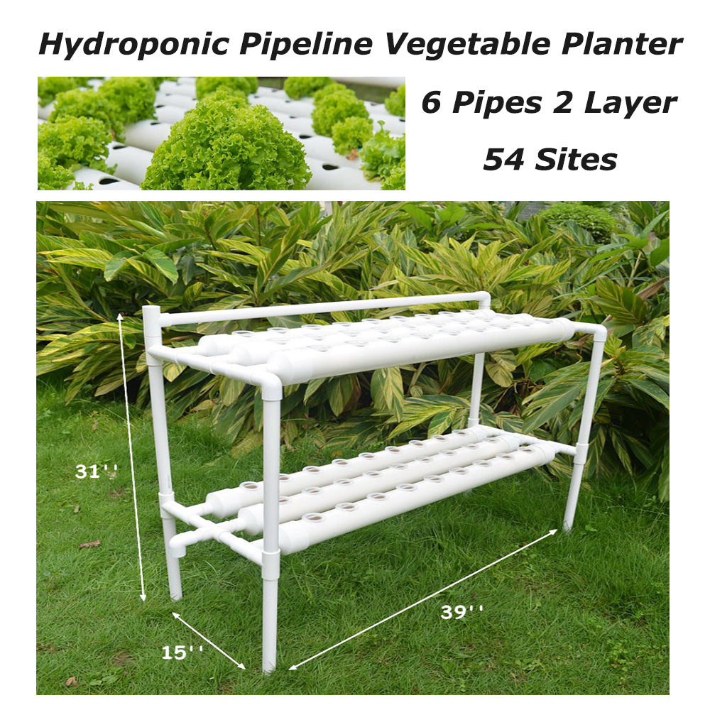 TECHTONGDA 54 Holes Hydroponic Site Grow Kit Garden Plant System Indoor Grow Kit Pipeline Vegetable Planter