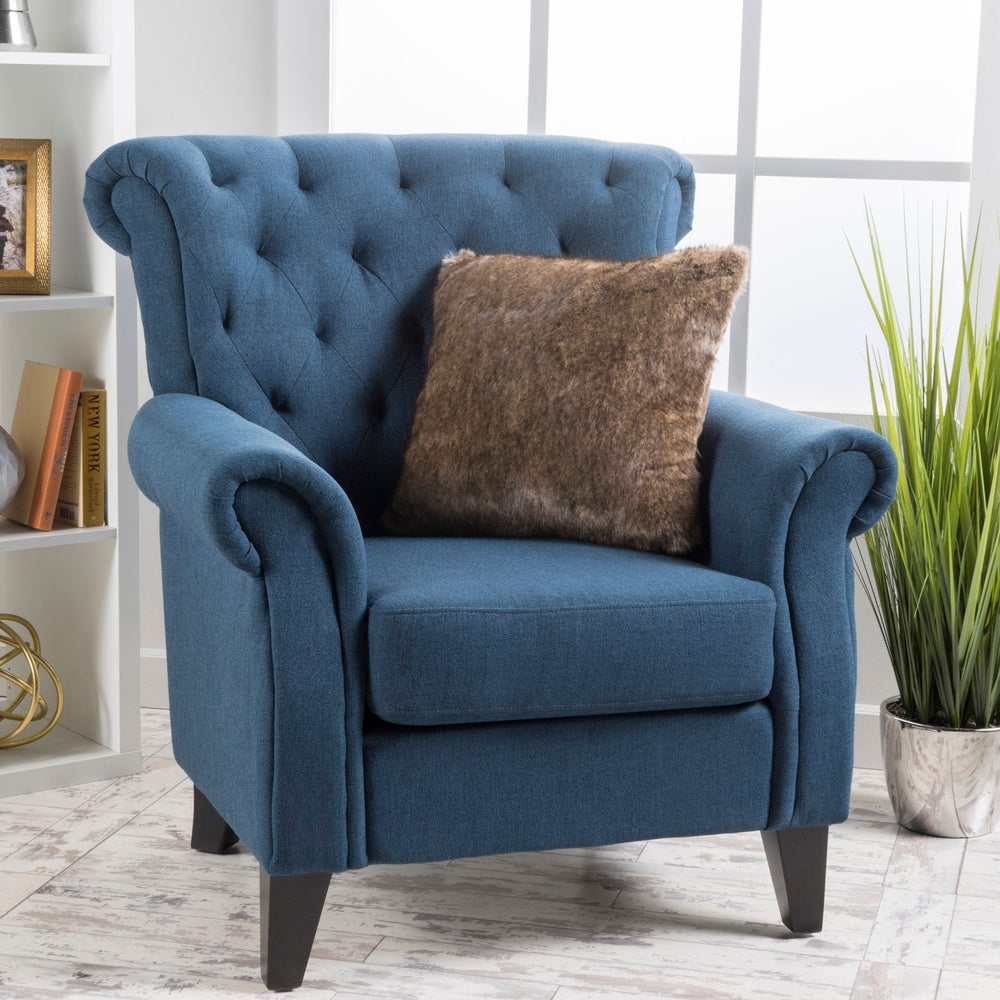 Merritt Contemporary Fabric Tufted Chair by Christopher Knight Home - 37.00