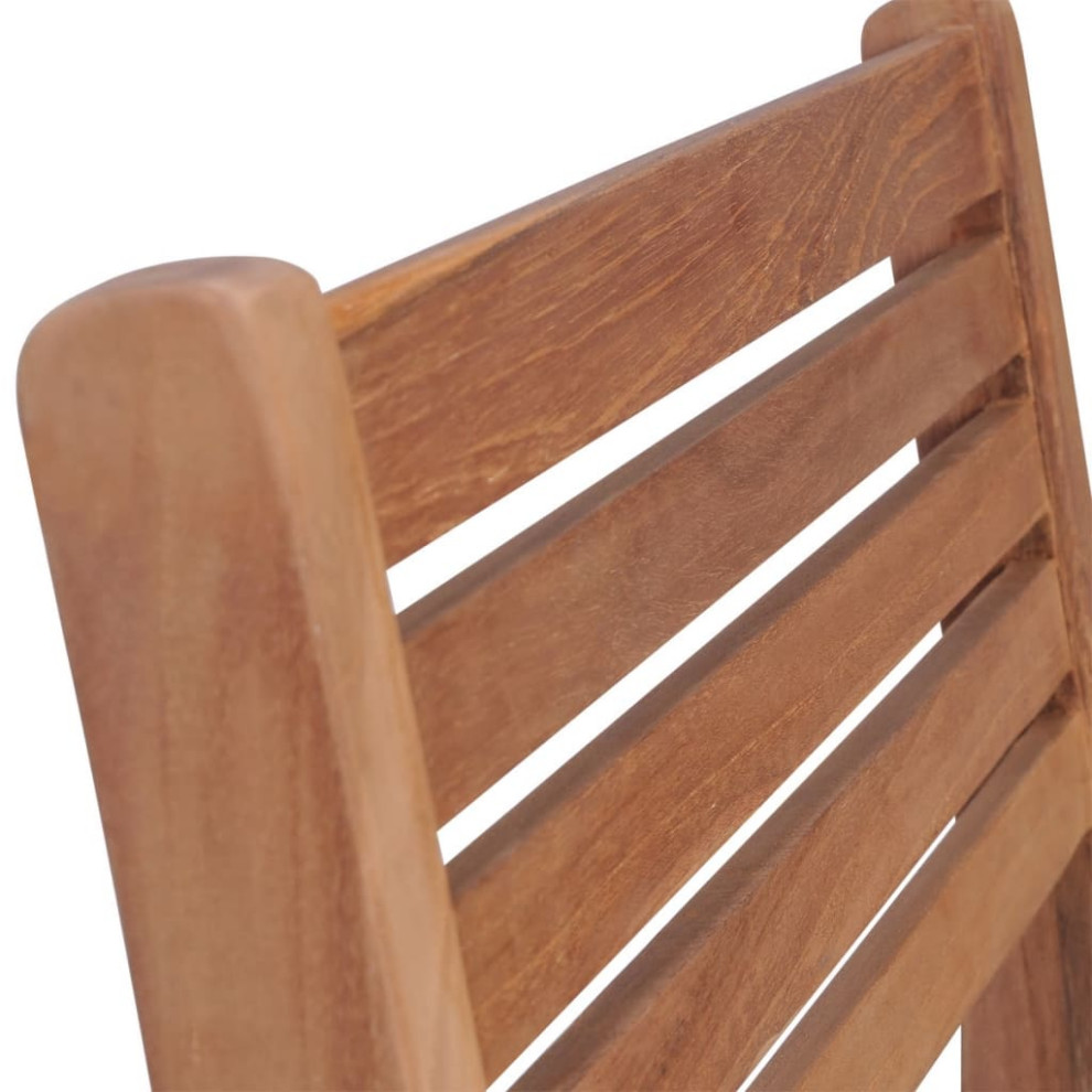 vidaXL 2x Solid Teak Wood Stackable Patio Chair Outdoor Garden Lounge Seating   Transitional   Outdoor Dining Chairs   by vidaXL LLC  Houzz