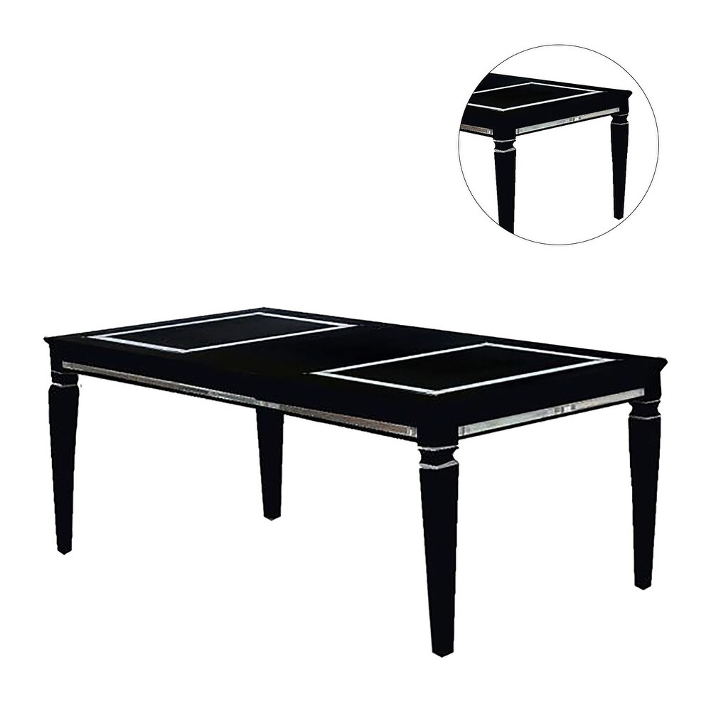 Dining Table in Black and Silver Finish