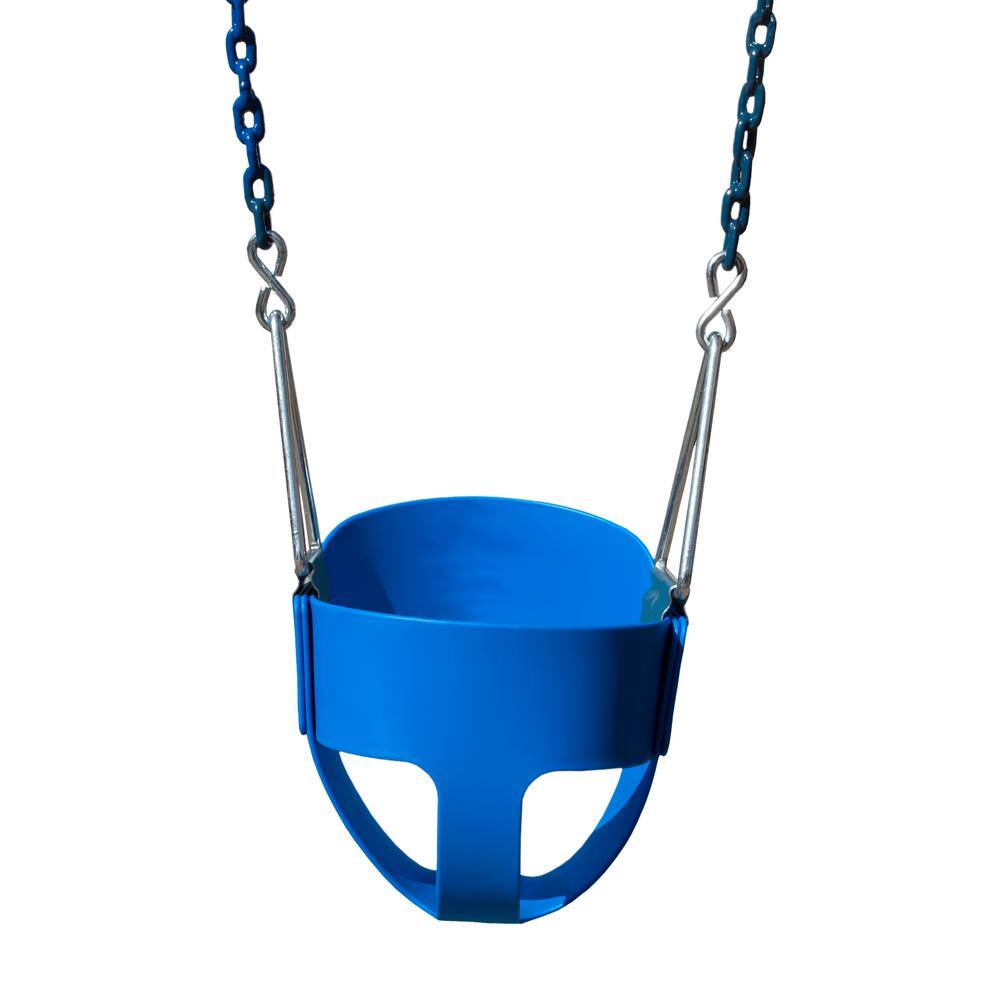 Swing-N-Slide Playsets Blue Full Bucket Toddler Swing with Chains WS 2081