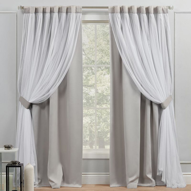 Exclusive Home 2-pack Catarina Layered Solid Blackout Window Curtains