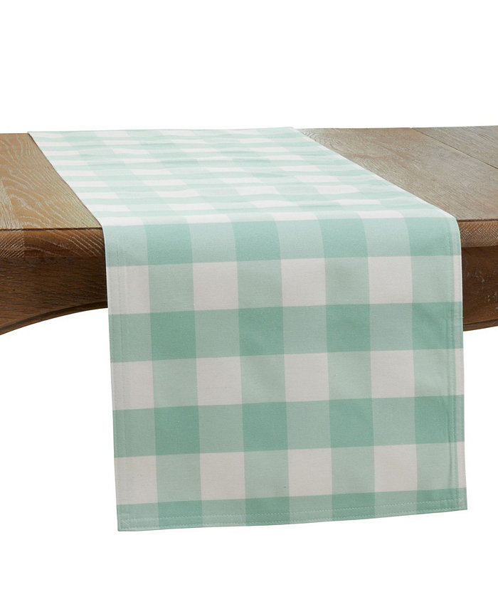 Saro Lifestyle Buffalo Plaid Cotton Blend Table Runner 72 x 16