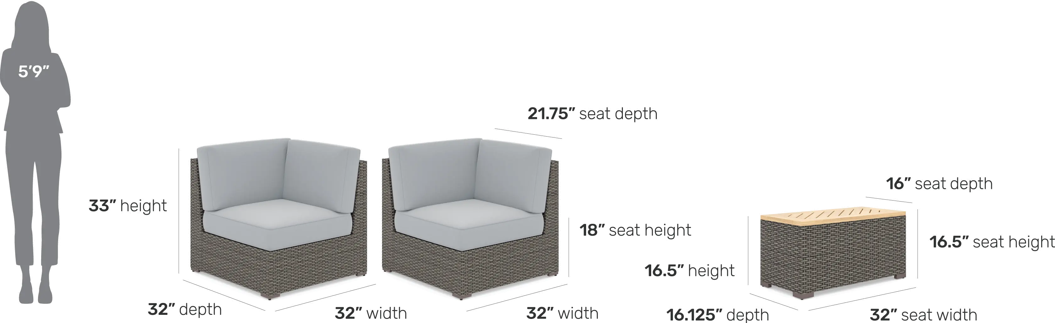 Boca Raton Gray Outdoor 3 Piece Set with Storage Table