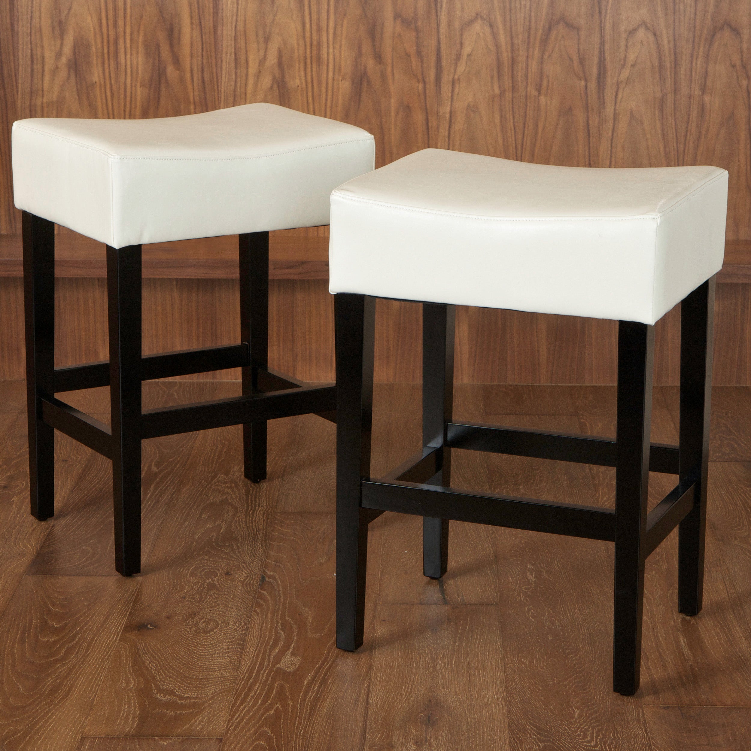 Duff 26-Inch Backless Leather Counter Stools (Set of 2)