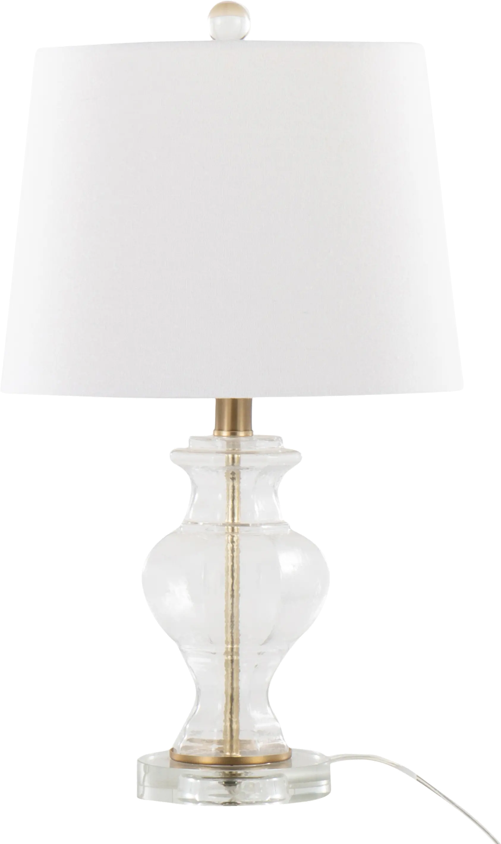 Nonna Clear Wrinkle Glass and Gold Table Lamp