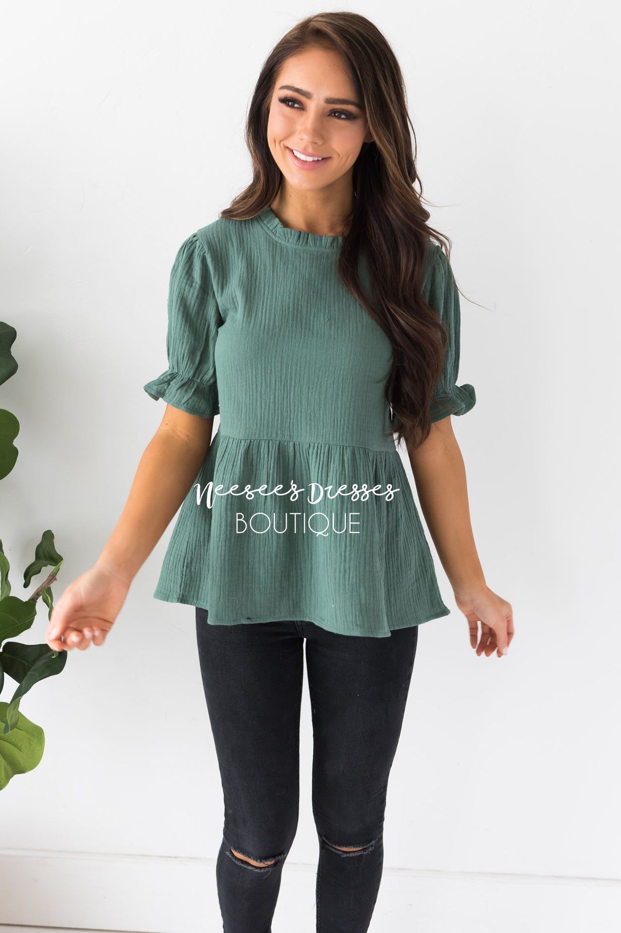 Having Fun Modest Peplum Blouse