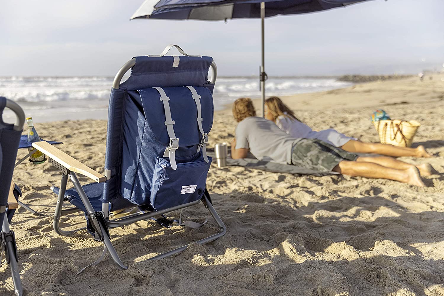 Sport-Brella SunSoul Folding Light-Weight Blue Backpack Beach Chair