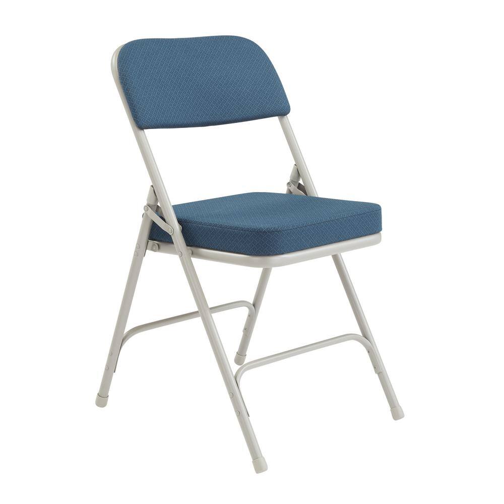 National Public Seating Navy Metal Frame Padded Seat Folding Chair (Set of 2) 3215