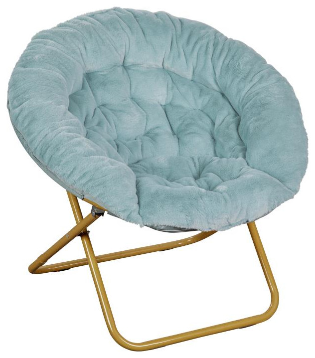 Gwen 38 quotOversize Faux Fur Folding Saucer Moon Chair   Contemporary   Armchairs And Accent Chairs   by clickhere2shop  Houzz