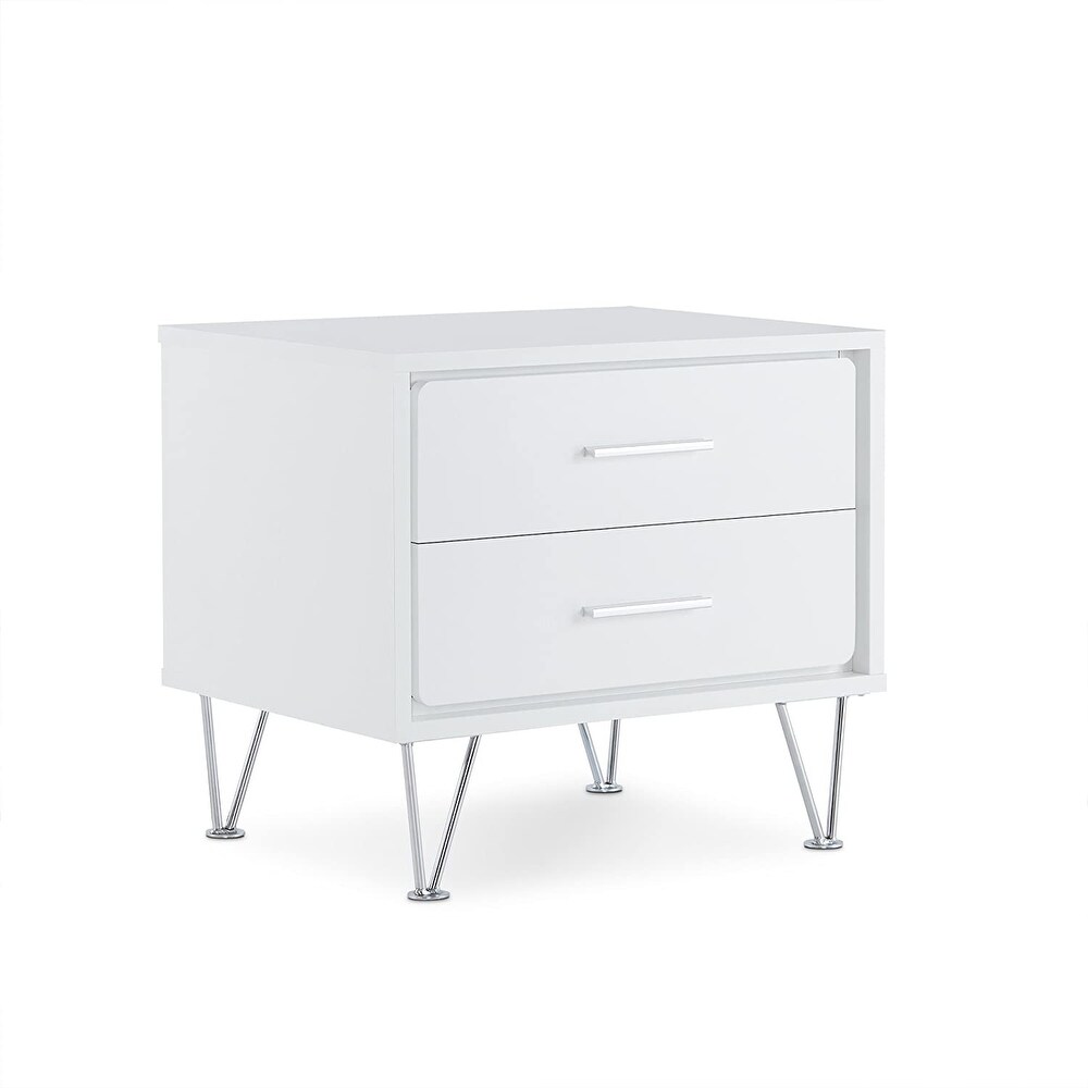 Aoolive Bedroom Nightstand Night Table for Home Furniture in White