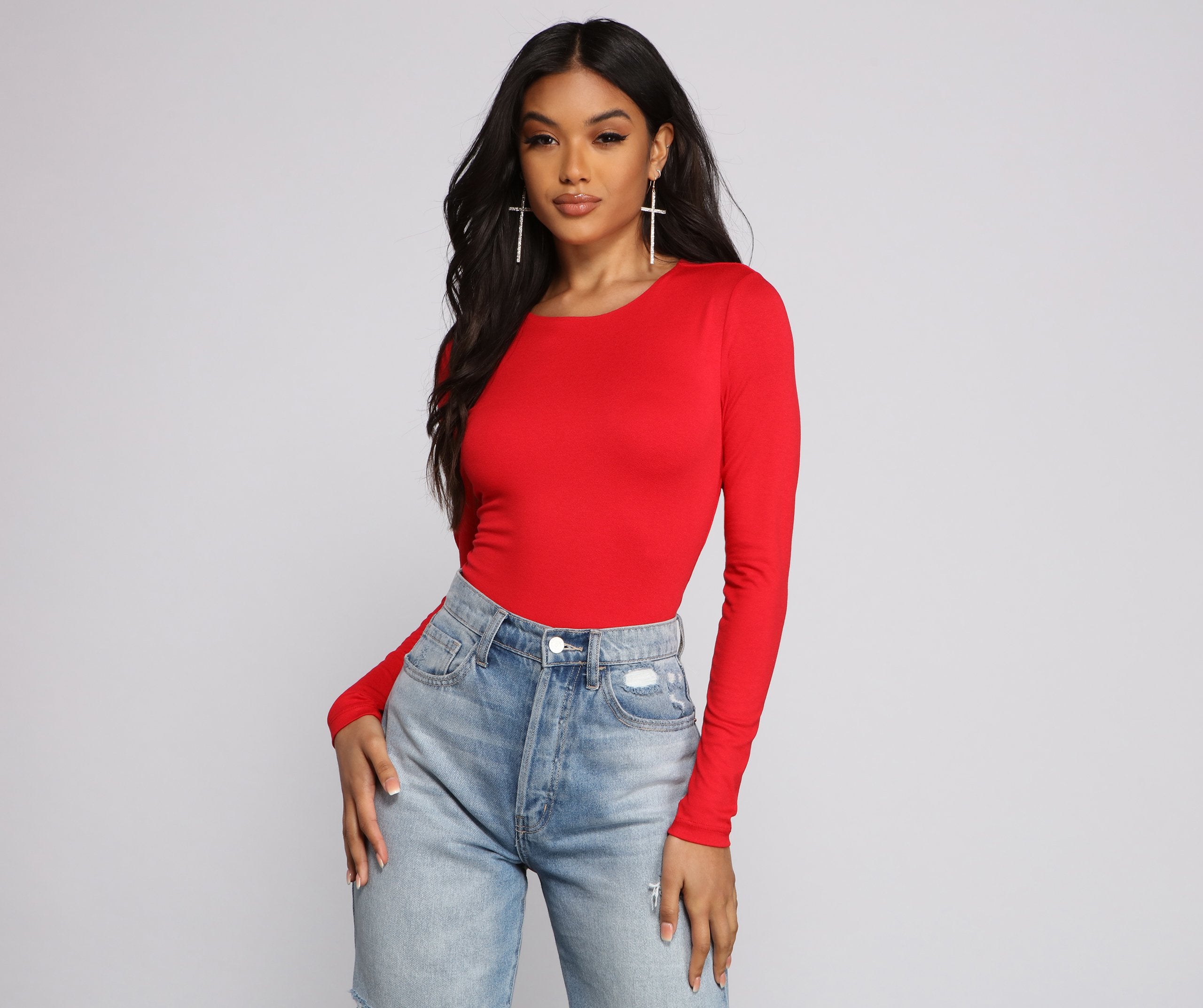 Long Sleeve Crew Neck Basic Bodysuit