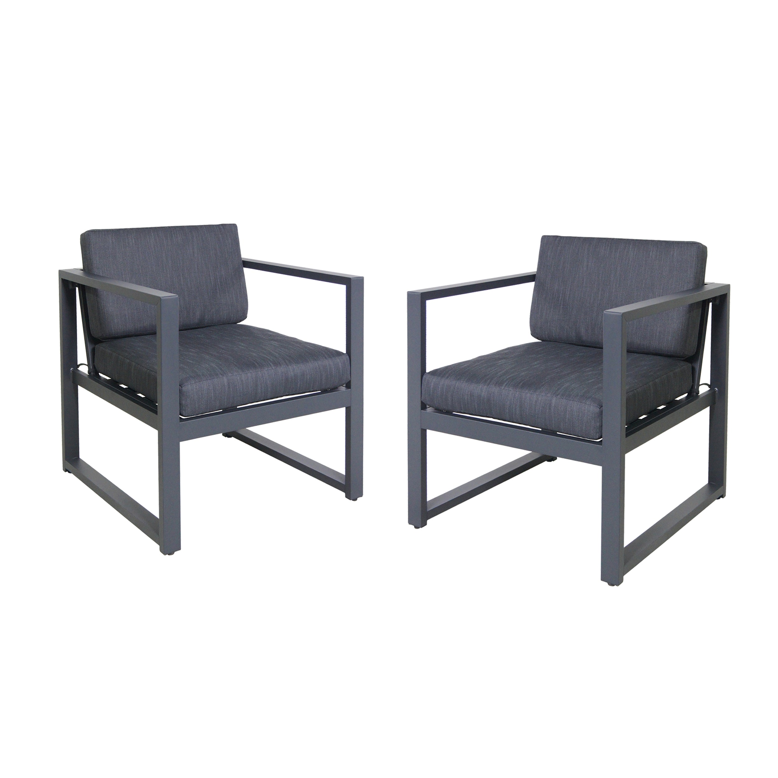 Wally Outdoor Aluminum Club Chairs